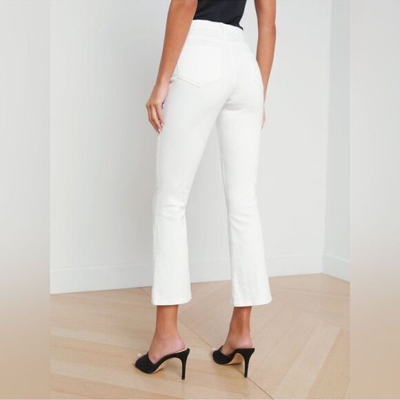 L'Agence Womens Mira White Ultra High-Rise Kick Boot Denim Cropped Jeans Size 29 - Picture 11 of 14